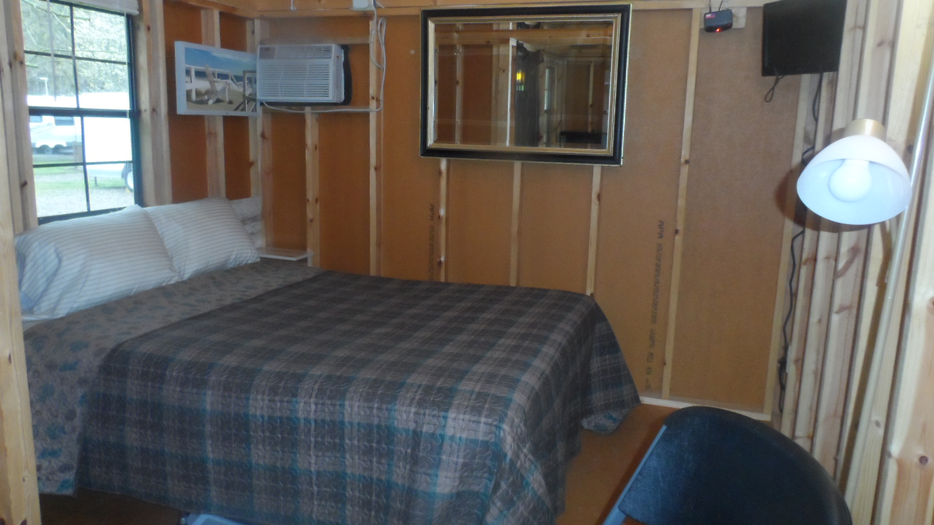 Deluxe cabin interior view of bed