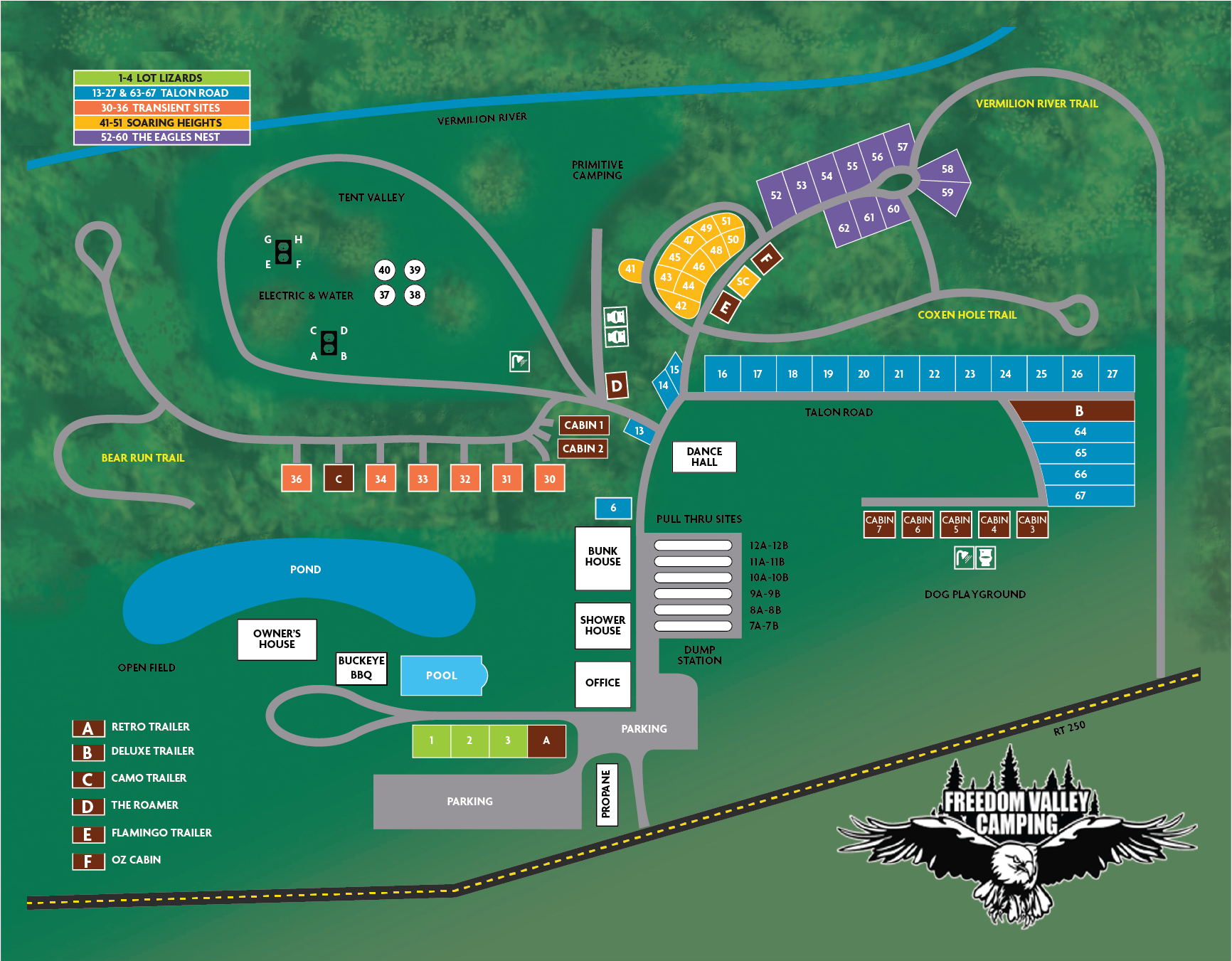 Freedom Valley Campground Map