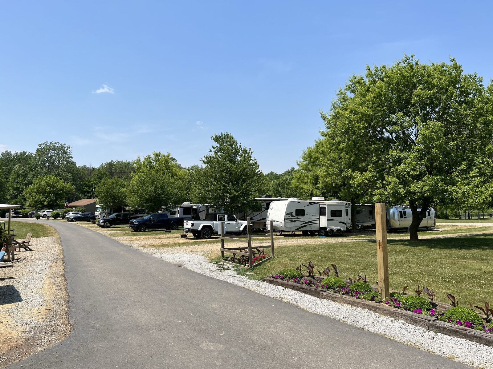 Camper sites along the main drive