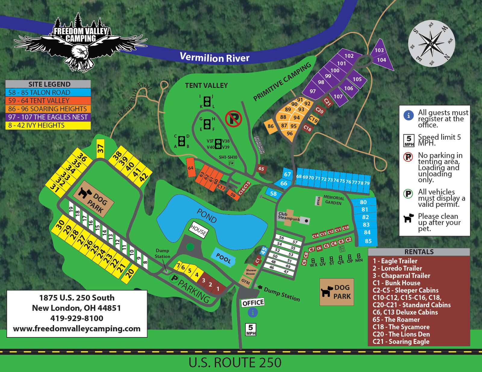 Map of the campground