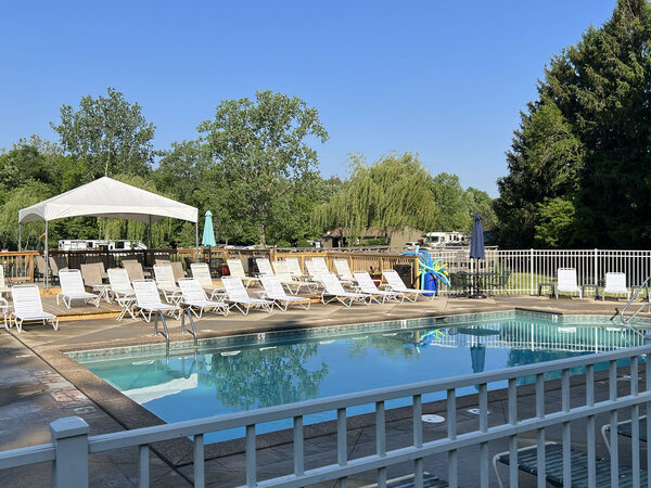 Morning view of the pool